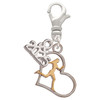 Silver Plated Runner Silhouette in Heart - Silver Plated Clip on Charm with Mini Year 2025: Year to Remember Jewelry Gift - Celebrations