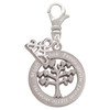 Stainless Steel Mighty Oak Tree of Life - Silver Plated Clip on Charm with Mini Year 2025: Year to Remember Jewelry Gift - Celebrations