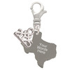 Stainless Steel Custom Engraved Texas - Silver Plated Clip on Charm with Mini Year 2025: Year to Remember Jewelry Gift - Celebrations