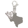 Stainless Steel Texas Shape - Silver Plated Clip on Charm with Mini Year 2025: Year to Remember Jewelry Gift - Celebrations
