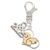 Two-tone Squirrel in Heart - Silver Plated Clip on Charm with Mini Year 2025: Year to Remember Jewelry Gift - Celebrations