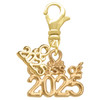 Gold-tone Class of 2025 - Gold-tone Plated Clip on Charm with Mini Year 2025: Year to Remember Jewelry Gift - Celebrations