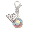 10mm Clear AB Crystal Drop - Silver Plated Clip on Charm with Mini Year 2025: Year to Remember Jewelry Gift - Celebrations