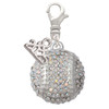 Silver Plated Large Super Sparkle Crystal Clear AB Softball - Silver Plated Clip on Charm with Mini Year 2025: Year to Remember Jewelry Gift - Celebrations