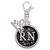 Silver Plated Nurse Caduceus Seal - RN - Silver Plated Clip on Charm with Mini Year 2025: Year to Remember Jewelry Gift - Celebrations