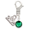 Crystal Green Channel Drop - Silver Plated Clip on Charm with Mini Year 2025: Year to Remember Jewelry Gift - Celebrations