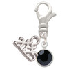 Crystal Black Channel Drop - Silver Plated Clip on Charm with Mini Year 2025: Year to Remember Jewelry Gift - Celebrations