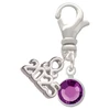 Crystal Purple Channel Drop - Silver Plated Clip on Charm with Mini Year 2025: Year to Remember Jewelry Gift - Celebrations