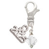 April - Clear Crystal Bicone - Silver Plated Clip on Charm with Mini Year 2025: Year to Remember Jewelry Gift - Celebrations