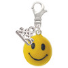Resin Large 3-D Happy Face - Silver Plated Clip on Charm with Mini Year 2025: Year to Remember Jewelry Gift - Celebrations