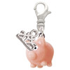 Resin Pink Pig - Silver Plated Clip on Charm with Mini Year 2025: Year to Remember Jewelry Gift - Celebrations