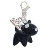 Resin Black Bull Terrier Dog - Silver Plated Clip on Charm with Mini Year 2025: Year to Remember Jewelry Gift - Celebrations