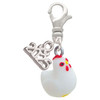Resin White Chicken - Silver Plated Clip on Charm with Mini Year 2025: Year to Remember Jewelry Gift - Celebrations