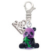 Resin Purple Panda Bear - Silver Plated Clip on Charm with Mini Year 2025: Year to Remember Jewelry Gift - Celebrations