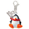 Resin Penguin with Red Scarf - Silver Plated Clip on Charm with Mini Year 2025: Year to Remember Jewelry Gift - Celebrations