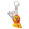 Resin Yellow Lion - Silver Plated Clip on Charm with Mini Year 2025: Year to Remember Jewelry Gift - Celebrations