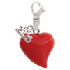 Resin Red Puffy Heart - Silver Plated Clip on Charm with Mini Year 2025: Year to Remember Jewelry Gift - Celebrations