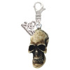 Resin Skull - Silver Plated Clip on Charm with Mini Year 2025: Year to Remember Jewelry Gift - Celebrations
