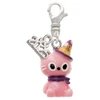 Resin Pink Birthday Kitty Cat - Silver Plated Clip on Charm with Mini Year 2025: Year to Remember Jewelry Gift - Celebrations