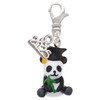 Resin Panda Bear Graduate - Silver Plated Clip on Charm with Mini Year 2025: Year to Remember Jewelry Gift - Celebrations
