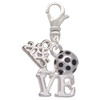 Silver Plated Love Pickleball - Silver Plated Clip on Charm with Mini Year 2025: Year to Remember Jewelry Gift - Celebrations