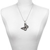 Acrylic Cut Out Butterfly Black - Silver Plated Twist Rope Bead Charm Dangle with Mini Year 2025 as a necklace pendant