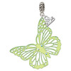 Acrylic Cut Out Butterfly Mirror Lime Green - Silver Plated Twist Rope Bead Charm Dangle with Mini Year 2025: Year to Remember Jewelry Gift - Celebrations