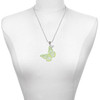 Acrylic Cut Out Butterfly Mirror Lime Green - Silver Plated Twist Rope Bead Charm Dangle with Mini Year 2025 as a necklace pendant