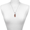 Acrylic Medium Leaf Shimmer Brown - Silver Plated Twist Rope Bead Charm Dangle with Mini Year 2025 as a necklace pendant