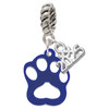 Acrylic Small Paw Blue - Silver Plated Twist Rope Bead Charm Dangle with Mini Year 2025: Year to Remember Jewelry Gift - Celebrations