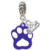 Acrylic Small Paw Purple - Silver Plated Twist Rope Bead Charm Dangle with Mini Year 2025: Year to Remember Jewelry Gift - Celebrations