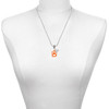 Acrylic Small Paw Orange - Silver Plated Twist Rope Bead Charm Dangle with Mini Year 2025 as a necklace pendant