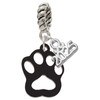 Acrylic Small Paw Black - Silver Plated Twist Rope Bead Charm Dangle with Mini Year 2025: Year to Remember Jewelry Gift - Celebrations