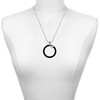 Acrylic 1 1/2" Ring Black - Silver Plated Twist Rope Bead Charm Dangle with Mini Year 2025 as a necklace pendant