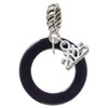 Acrylic 7/8" Ring Black - Silver Plated Twist Rope Bead Charm Dangle with Mini Year 2025: Year to Remember Jewelry Gift - Celebrations