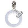 Acrylic 7/8" Ring Shimmer White - Silver Plated Twist Rope Bead Charm Dangle with Mini Year 2025: Year to Remember Jewelry Gift - Celebrations