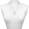 Acrylic 7/8" Ring Shimmer White - Silver Plated Twist Rope Bead Charm Dangle with Mini Year 2025 as a necklace pendant