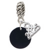 Acrylic 1/2" Disc Black - Silver Plated Twist Rope Bead Charm Dangle with Mini Year 2025: Year to Remember Jewelry Gift - Celebrations