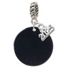 Acrylic 7/8" Disc Black - Silver Plated Twist Rope Bead Charm Dangle with Mini Year 2025: Year to Remember Jewelry Gift - Celebrations