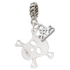 Acrylic Small Clear Skull - Silver Plated Twist Rope Bead Charm Dangle with Mini Year 2025: Year to Remember Jewelry Gift - Celebrations
