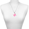 Acrylic Large Pink Skull - Silver Plated Twist Rope Bead Charm Dangle with Mini Year 2025 as a necklace pendant