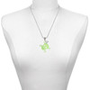 Acrylic Large Lime Green Skull - Silver Plated Twist Rope Bead Charm Dangle with Mini Year 2025 as a necklace pendant