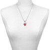 Acrylic Red "Dream On / Bite Me" Heart - Silver Plated Twist Rope Bead Charm Dangle with Mini Year 2025 as a necklace pendant
