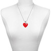 Acrylic 1" Red Heart - Silver Plated Twist Rope Bead Charm Dangle with Mini Year 2025 as a necklace pendant