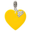 Acrylic 1" Yellow Heart - Silver Plated Twist Rope Bead Charm Dangle with Mini Year 2025: Year to Remember Jewelry Gift - Celebrations