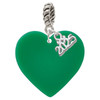 Acrylic 1" Green Heart - Silver Plated Twist Rope Bead Charm Dangle with Mini Year 2025: Year to Remember Jewelry Gift - Celebrations