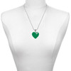 Acrylic 1" Green Heart - Silver Plated Twist Rope Bead Charm Dangle with Mini Year 2025 as a necklace pendant