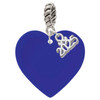 Acrylic 1" Royal Blue Heart - Silver Plated Twist Rope Bead Charm Dangle with Mini Year 2025: Year to Remember Jewelry Gift - Celebrations