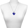 Acrylic 1" Royal Blue Heart - Silver Plated Twist Rope Bead Charm Dangle with Mini Year 2025 as a necklace pendant