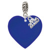 Acrylic 1" Navy Blue Heart - Silver Plated Twist Rope Bead Charm Dangle with Mini Year 2025: Year to Remember Jewelry Gift - Celebrations